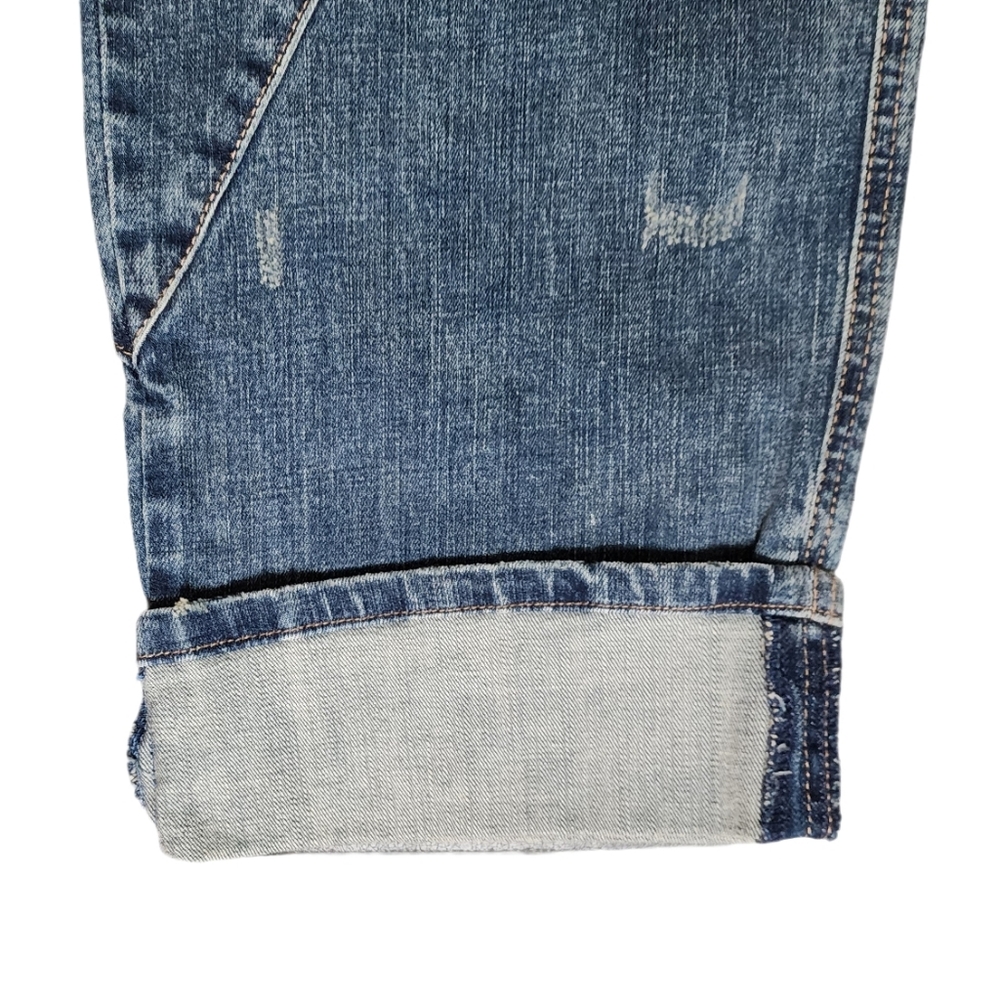 Democracy Utility Cargo Jeans Straight Leg Cuffed Hem High-rise Ab Solution 4 - Picture 11 of 12